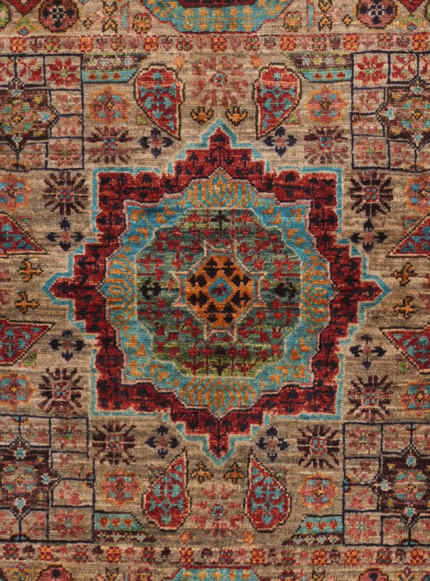 3' 5 x 4' 11 Hand Knotted Mamluk Ziegler Rug
