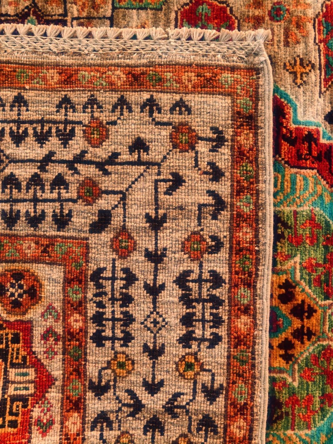 105cm x 150cm Hand Knotted Mamluk Ziegler Rug