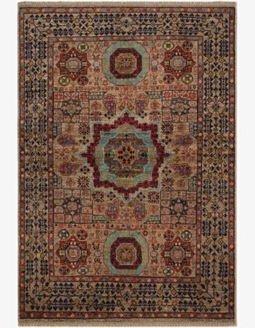 3' 5 x 4' 11 Hand Knotted Mamluk Ziegler Rug