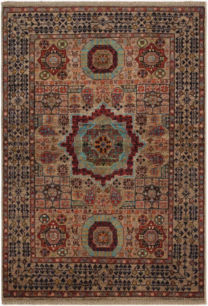 3' 5 x 4' 11 Hand Knotted Mamluk Ziegler Rug