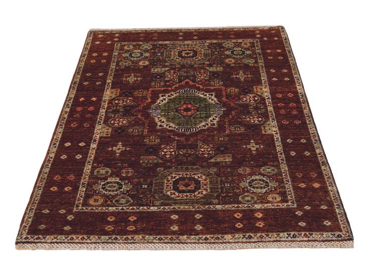 Detail image of 3' 5 x 5' Hand Knotted Mamluk Ziegler Rug