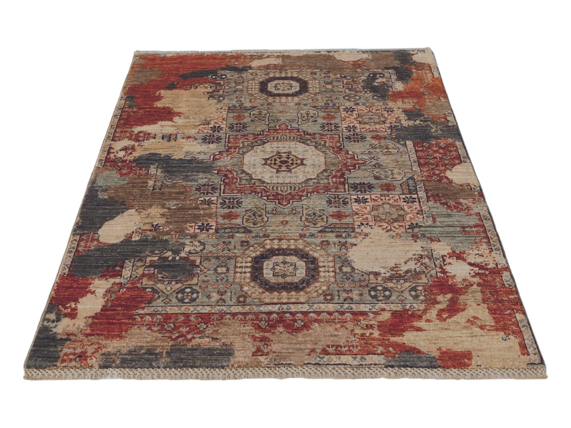 3' 5 x 5' 2 Hand Knotted Mamluk Ziegler Rug