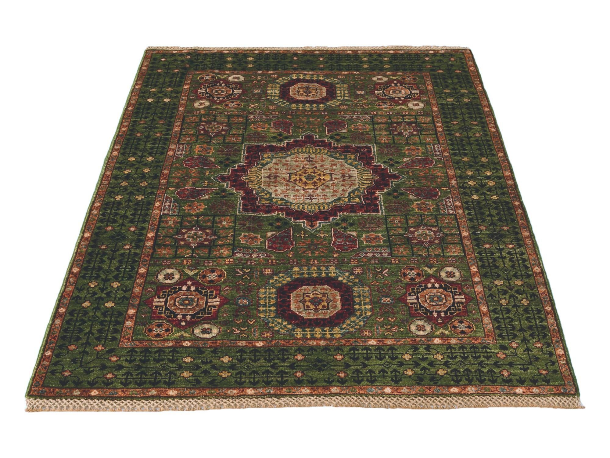 3' 5 x 4' 11 Hand Knotted Mamluk Ziegler Rug