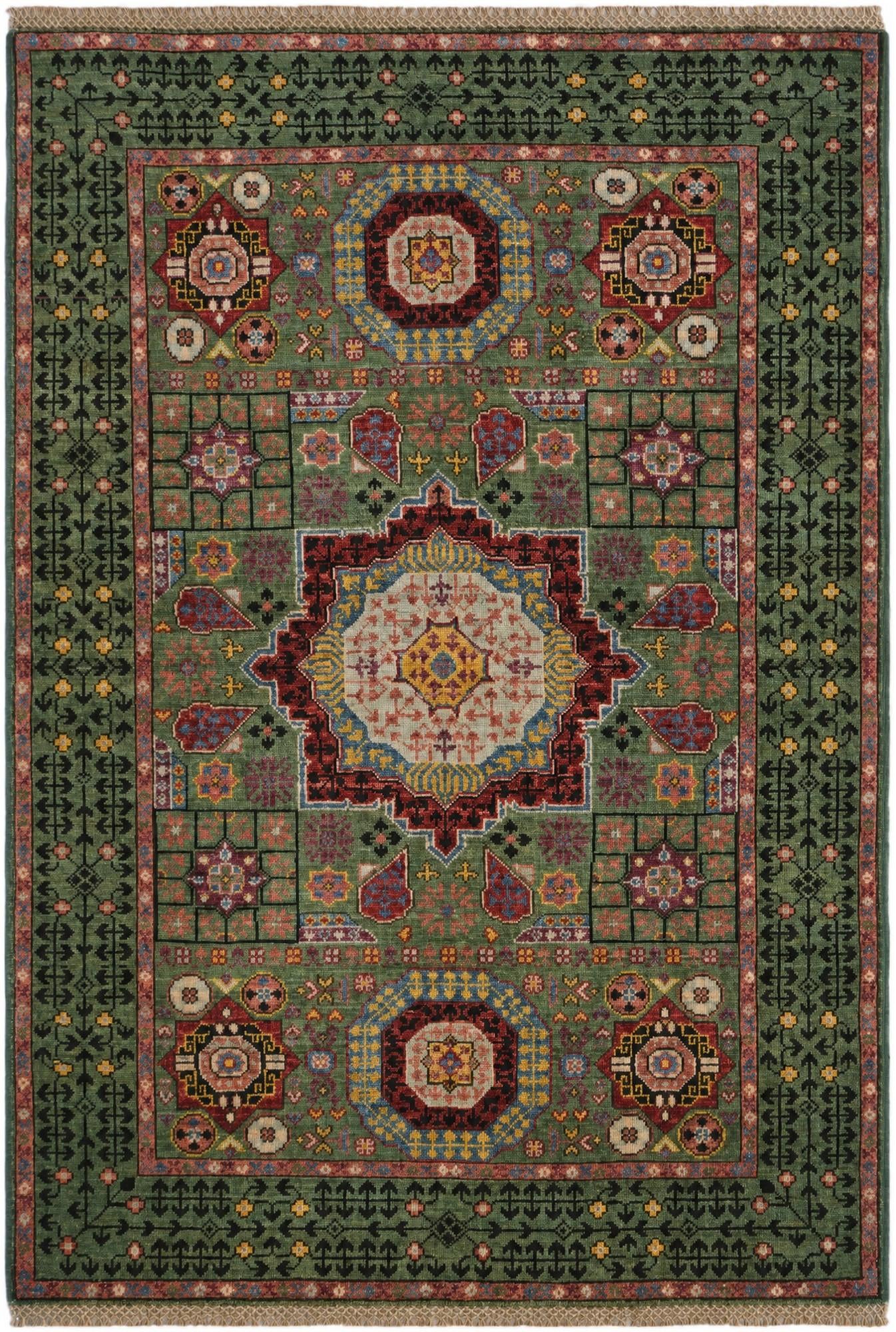 3' 5 x 4' 11 Hand Knotted Mamluk Ziegler Rug