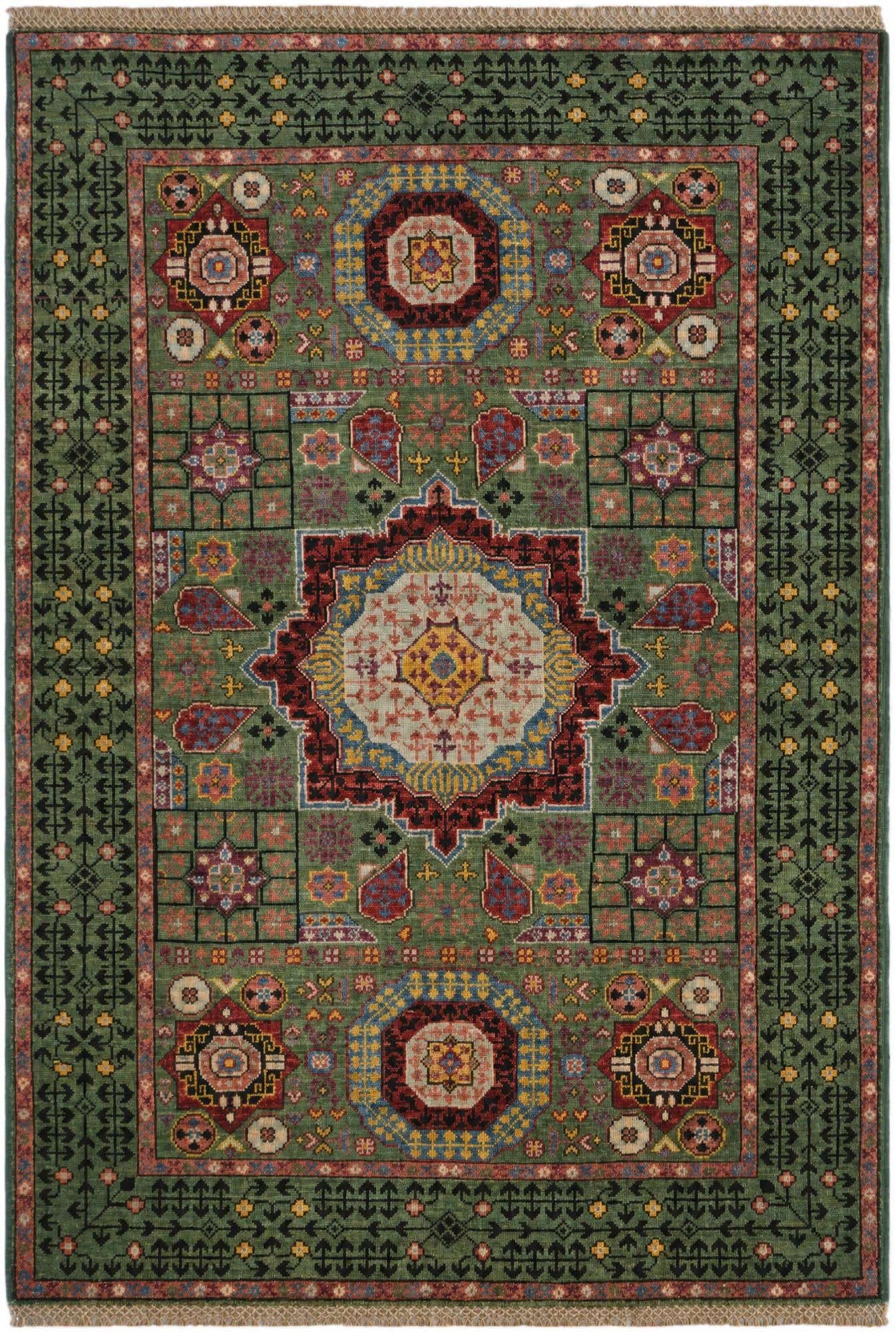 3' 5 x 4' 11 Hand Knotted Mamluk Ziegler Rug