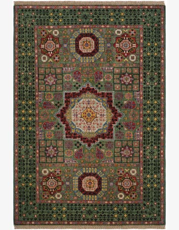 3' 5 x 4' 11 Hand Knotted Mamluk Ziegler Rug