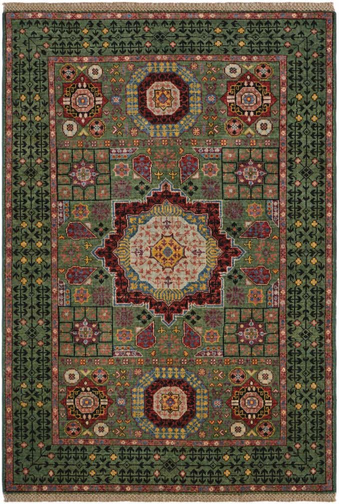 3' 5 x 4' 11 Hand Knotted Mamluk Ziegler Rug