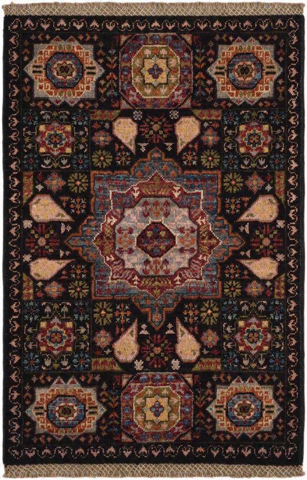 Detailansicht von 60cm x 90cm Handgeknüpft Mamluk Ziegler Teppich
