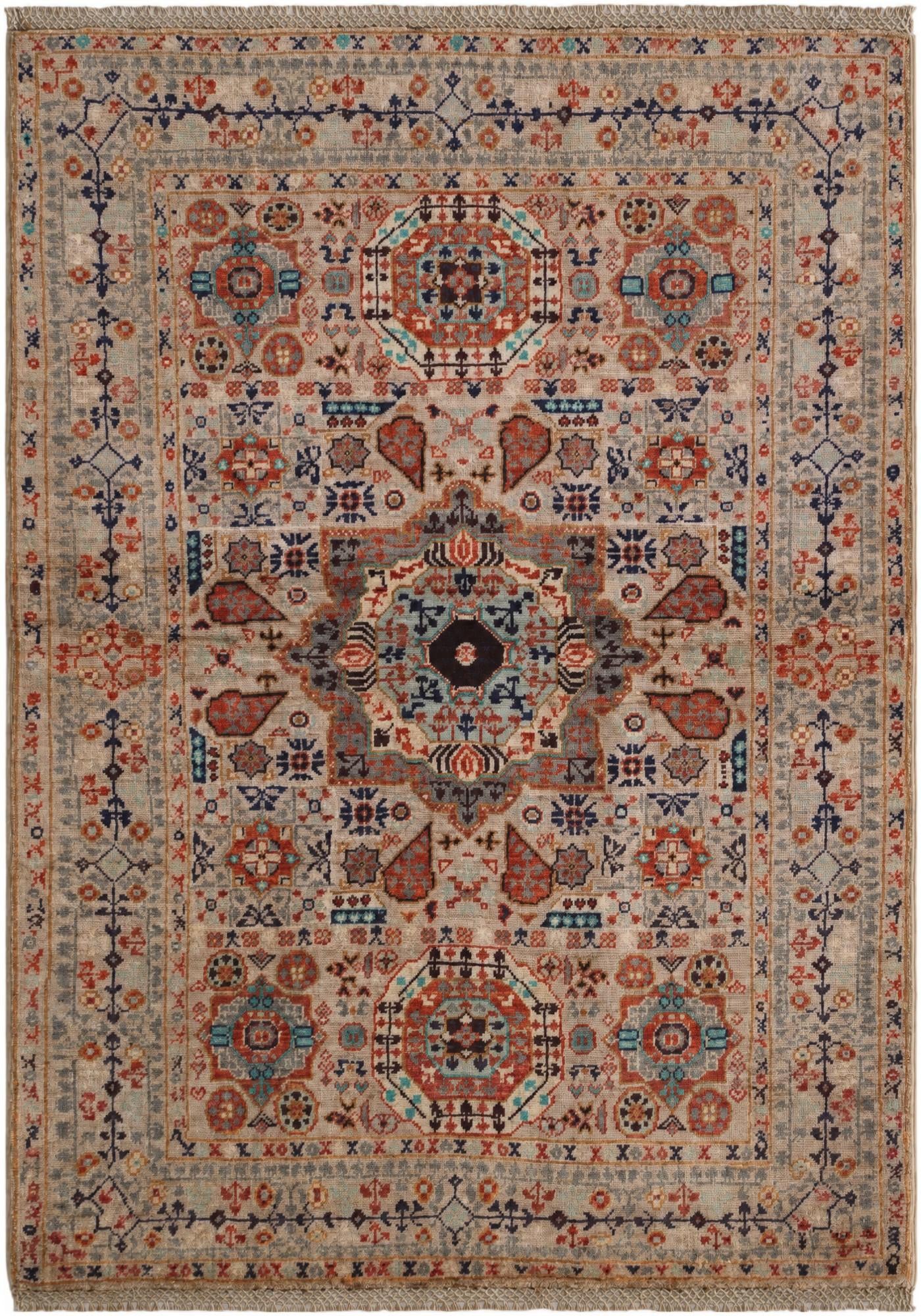 3' 7 x 4' 11 Hand Knotted Mamluk Ziegler Rug