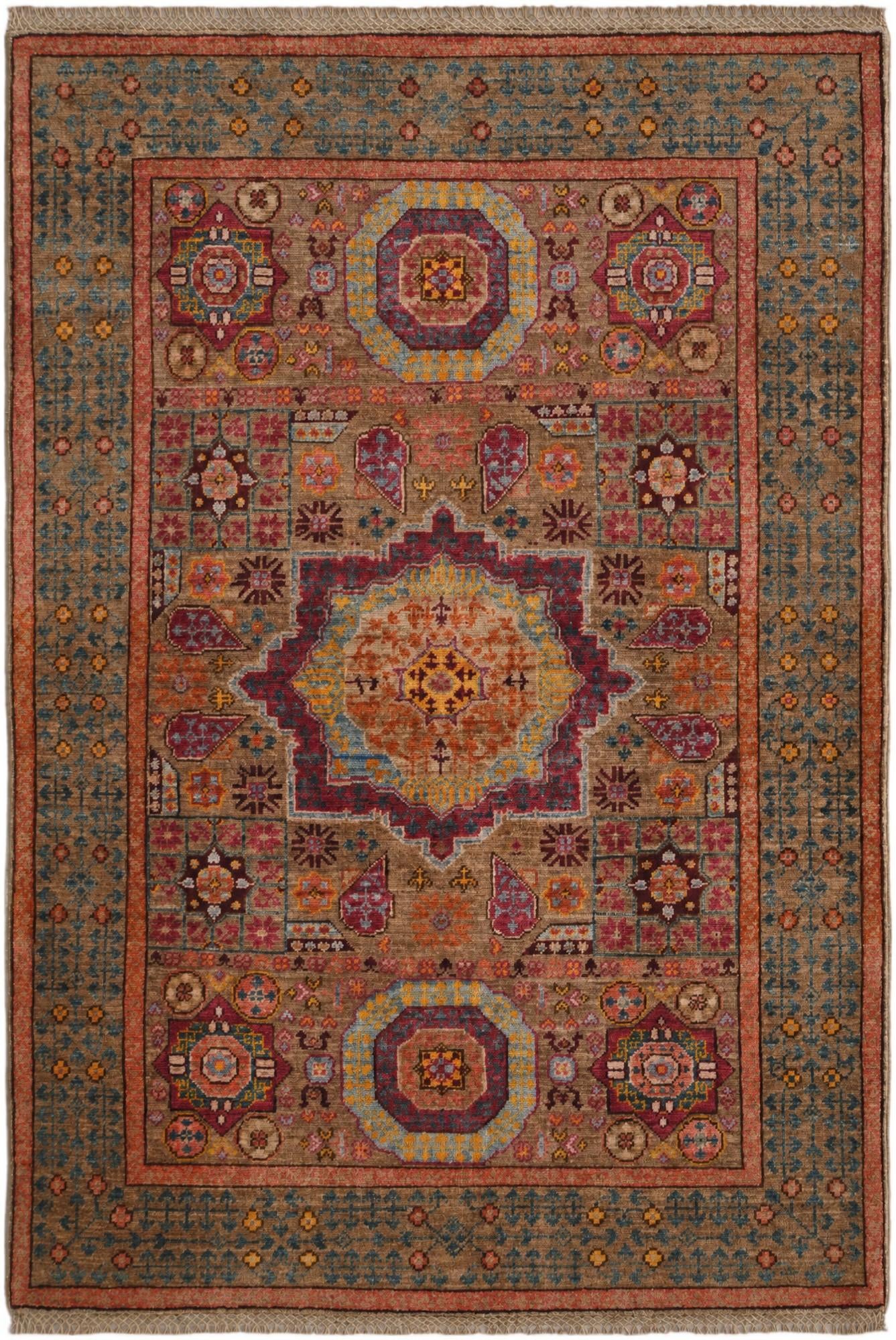 3' 5 x 5' 1 Hand Knotted Mamluk Ziegler Rug