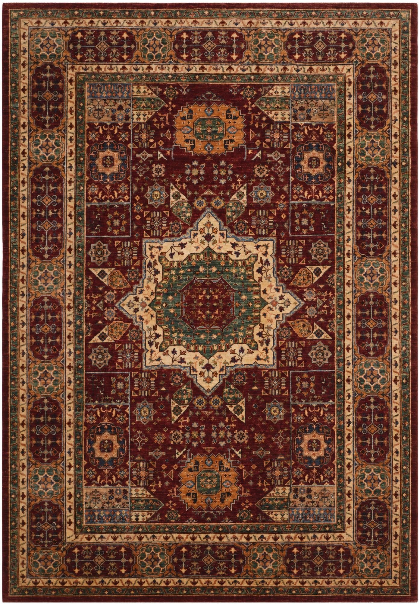 6' 9 x 9' 9 Hand Knotted Mamluk Ziegler Rug