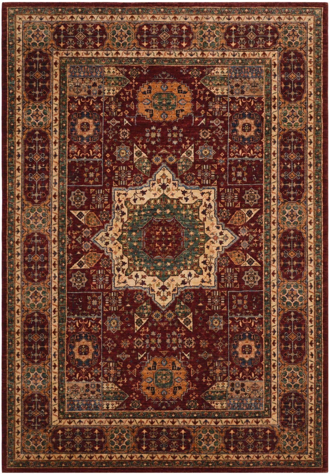 6' 9 x 9' 9 Hand Knotted Mamluk Ziegler Rug