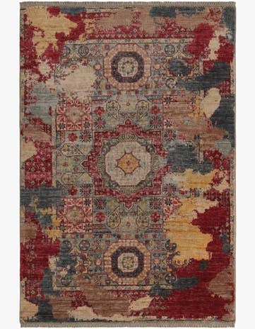 3' 4 x 5' Hand Knotted Mamluk Ziegler Rug