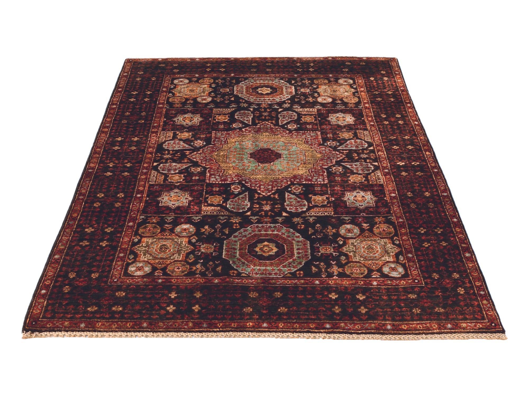4' 2 x 6' 2 Hand Knotted Mamluk Ziegler Rug
