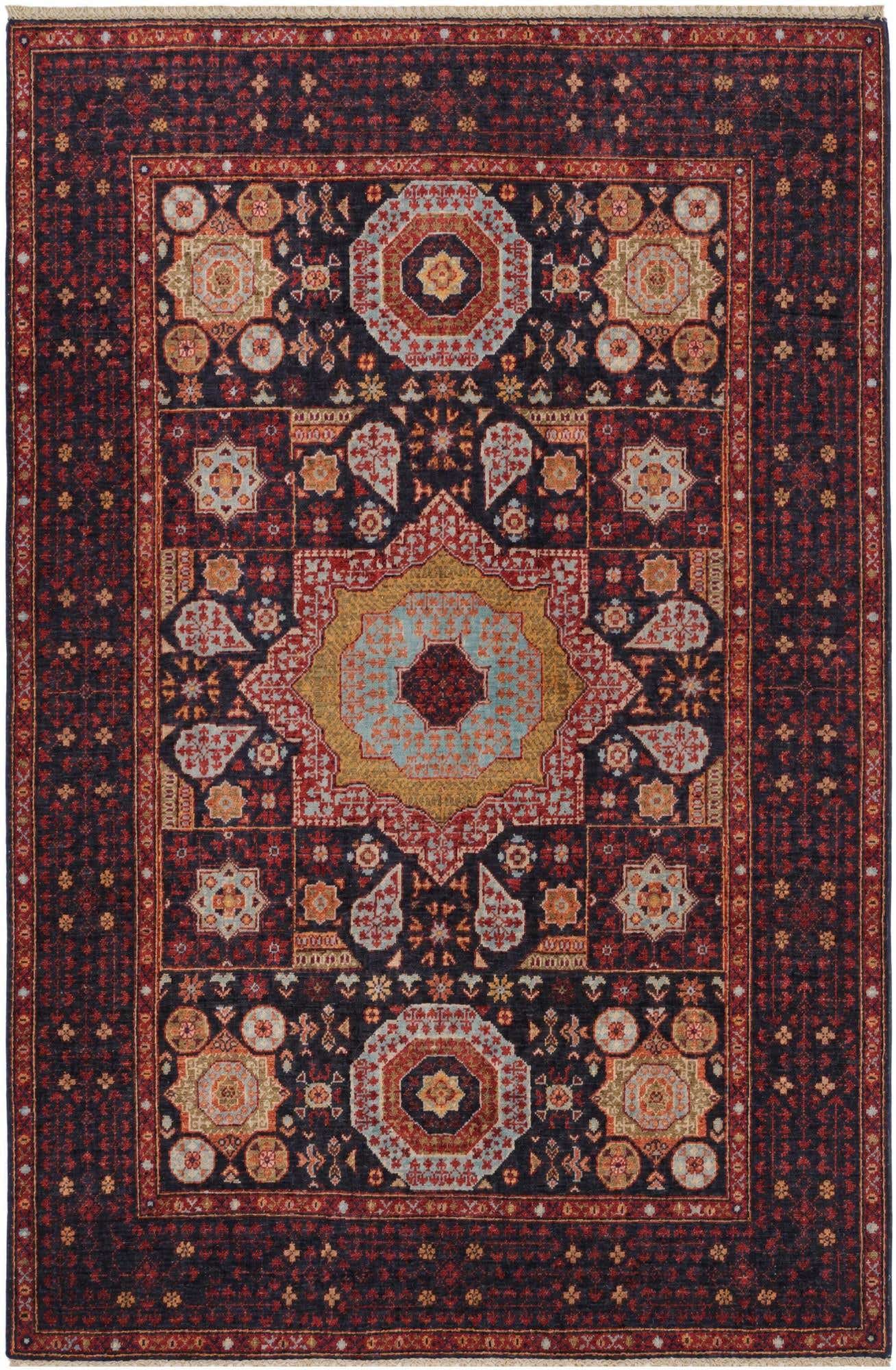 4' 2 x 6' 2 Hand Knotted Mamluk Ziegler Rug