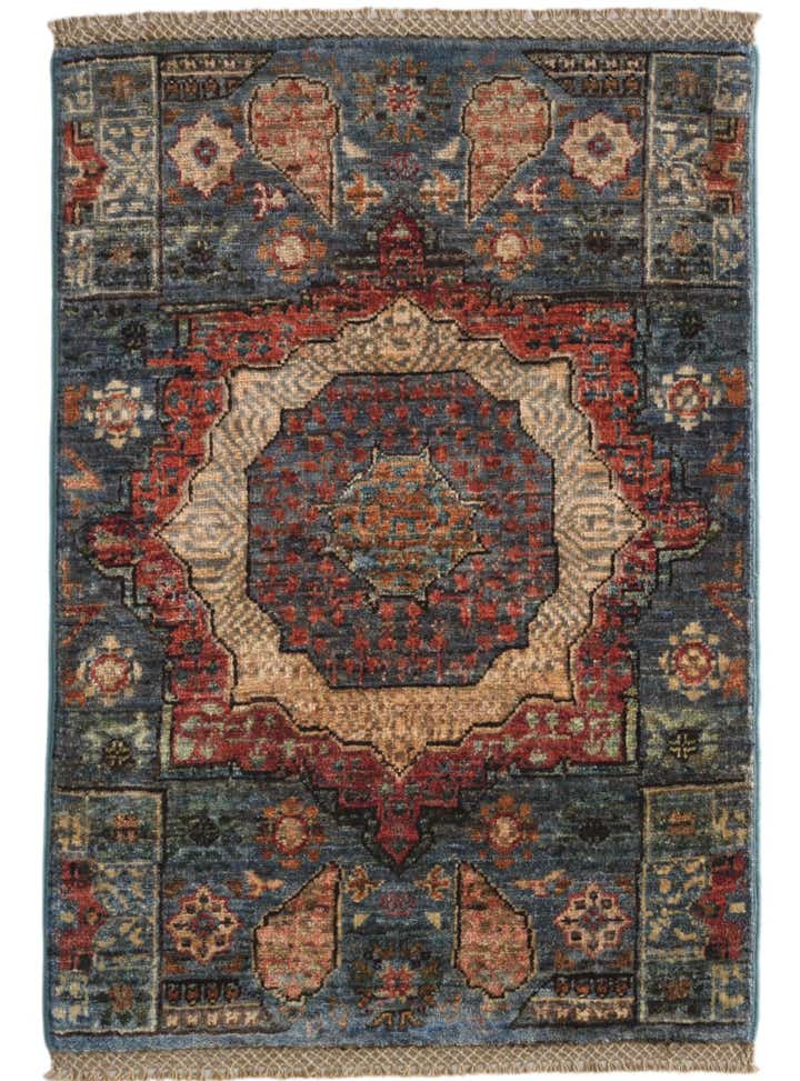 2' 1 x 3' Hand Knotted Mamluk Ziegler Rug