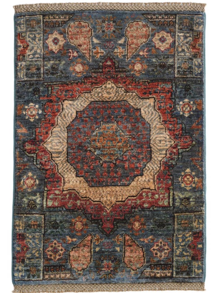 Detail image of 2' 1 x 3' Hand Knotted Mamluk Ziegler Rug