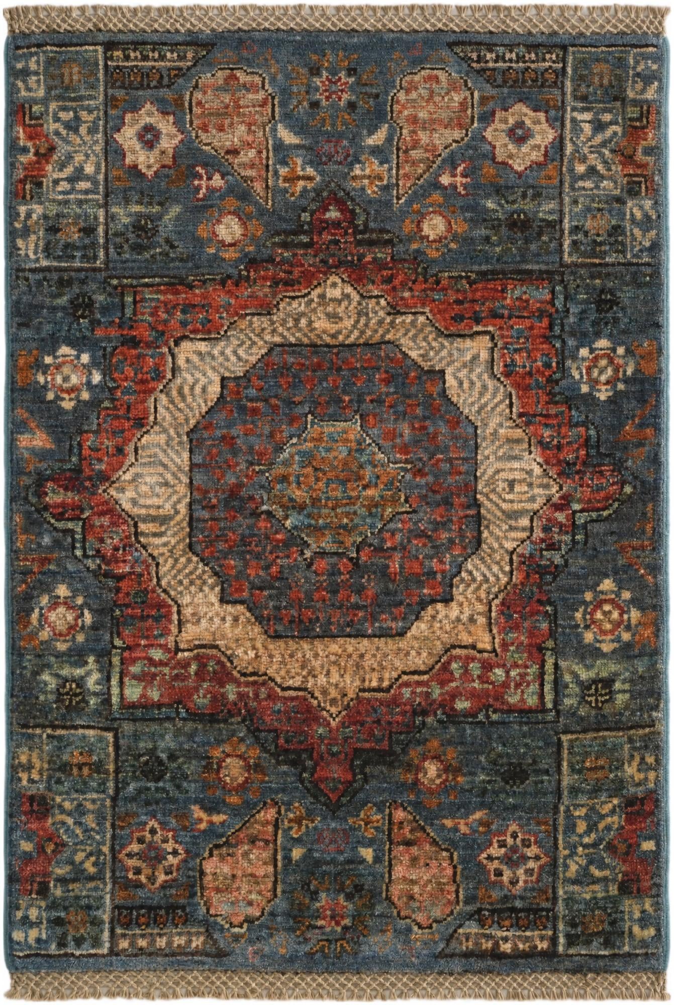 2' 1 x 3' Hand Knotted Mamluk Ziegler Rug