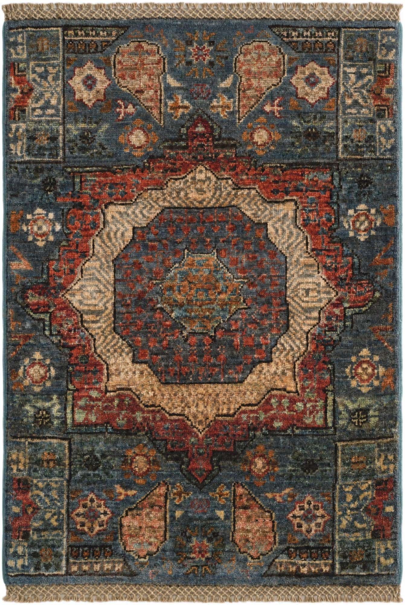 2' 1 x 3' Hand Knotted Mamluk Ziegler Rug
