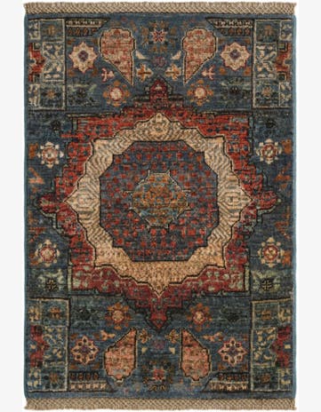 2' 1 x 3' Hand Knotted Mamluk Ziegler Rug
