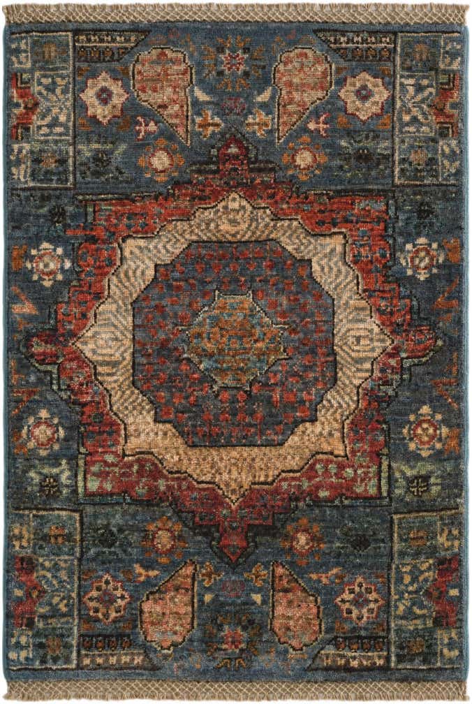 2' 1 x 3' Hand Knotted Mamluk Ziegler Rug