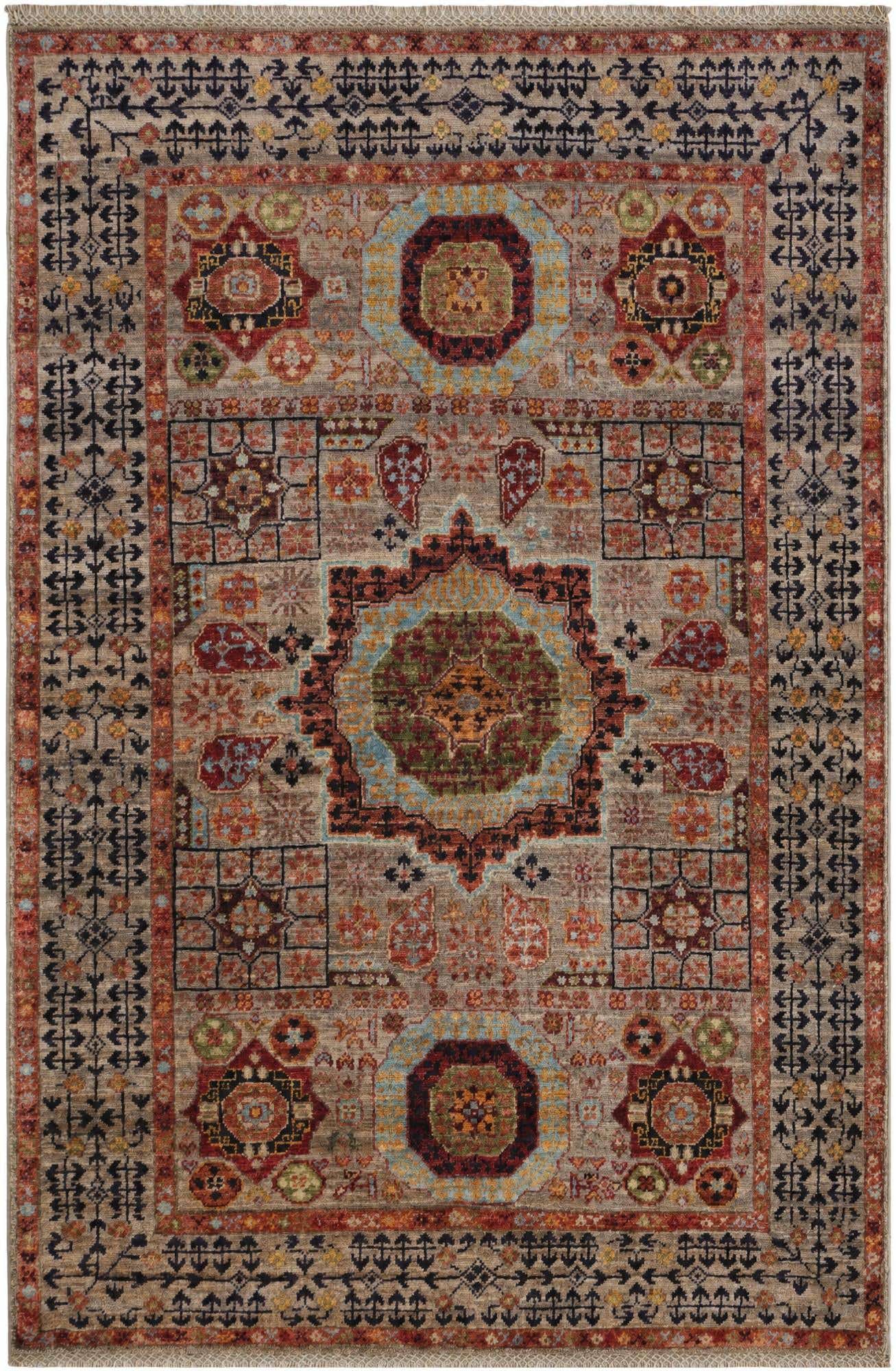 3' 5 x 5' Hand Knotted Mamluk Ziegler Rug