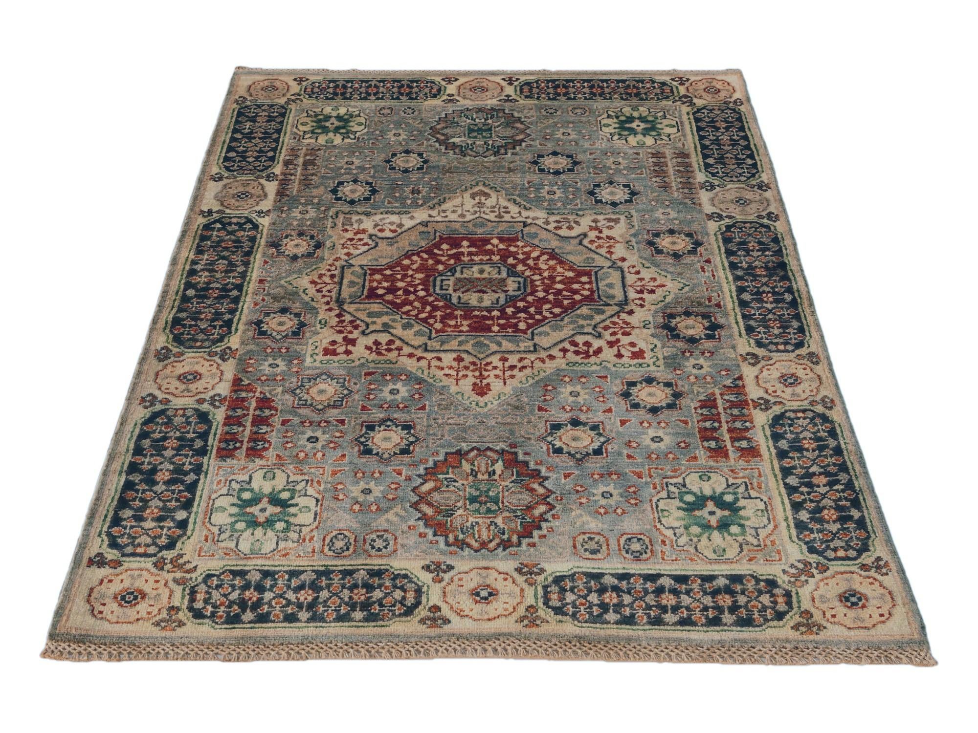 3' 5 x 5' 2 Hand Knotted Mamluk Ziegler Rug