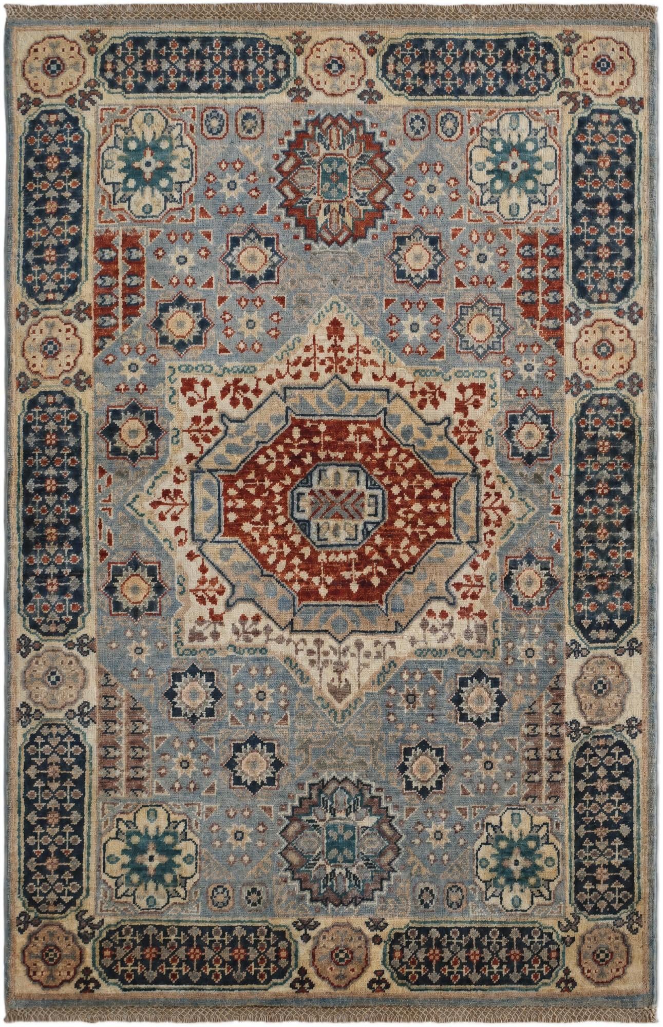 3' 5 x 5' 2 Hand Knotted Mamluk Ziegler Rug