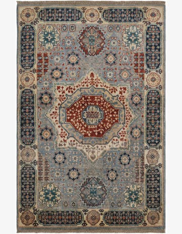 3' 5 x 5' 2 Hand Knotted Mamluk Ziegler Rug