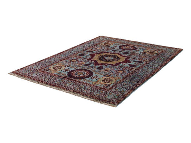 Detail image of 4' 1 x 5' 7 Hand Knotted Mamluk Ziegler Rug
