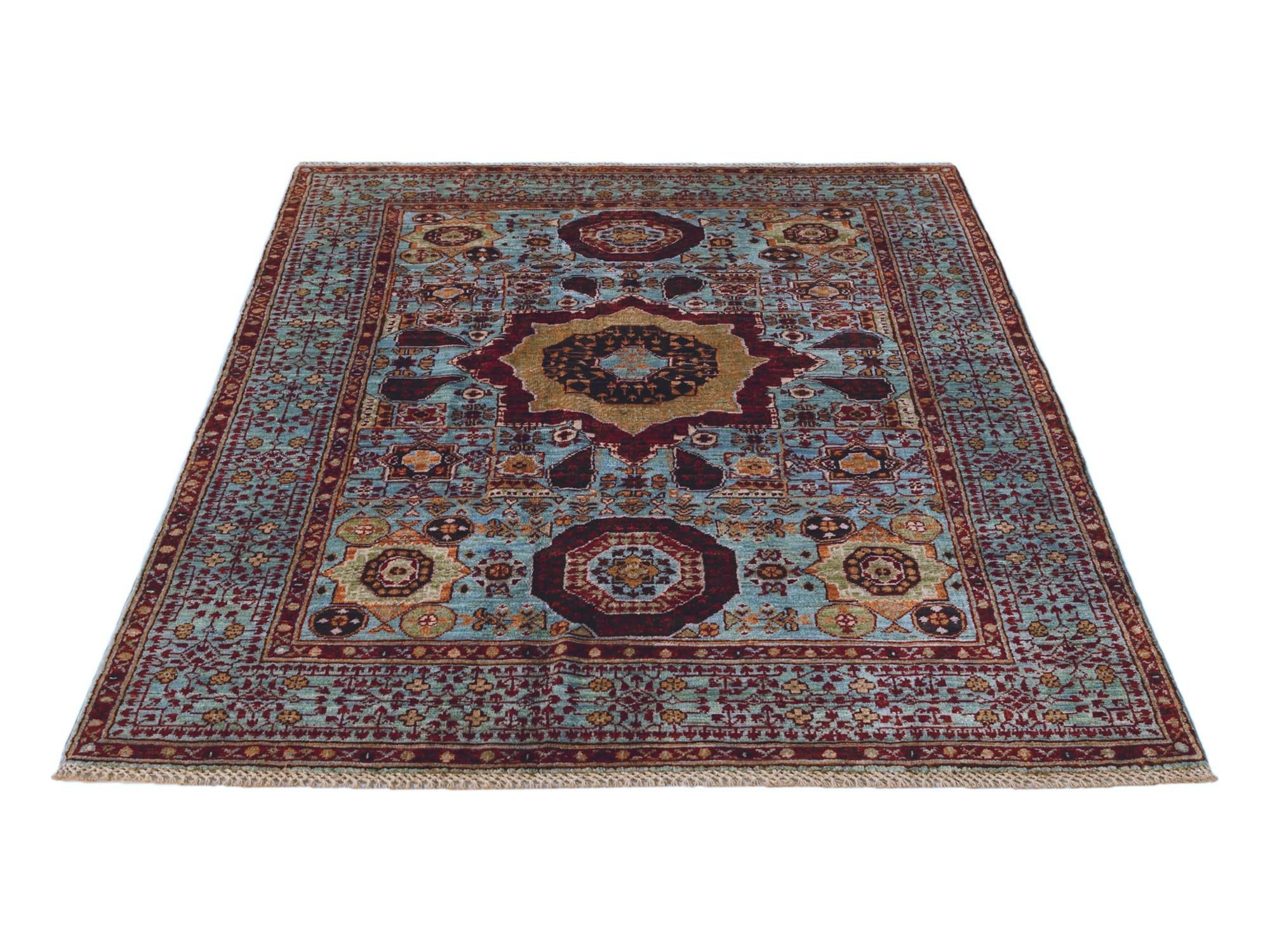 4' 1 x 5' 7 Hand Knotted Mamluk Ziegler Rug