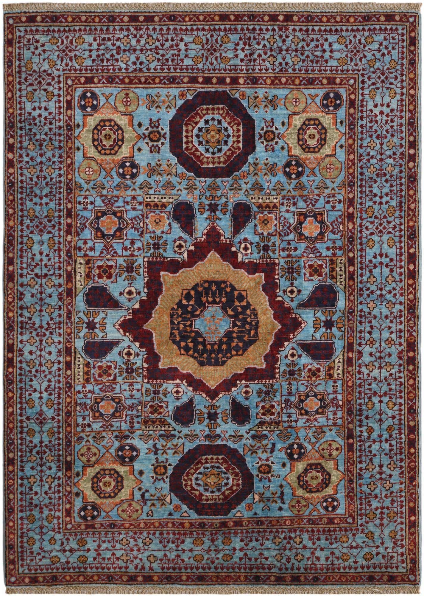 4' 1 x 5' 7 Hand Knotted Mamluk Ziegler Rug
