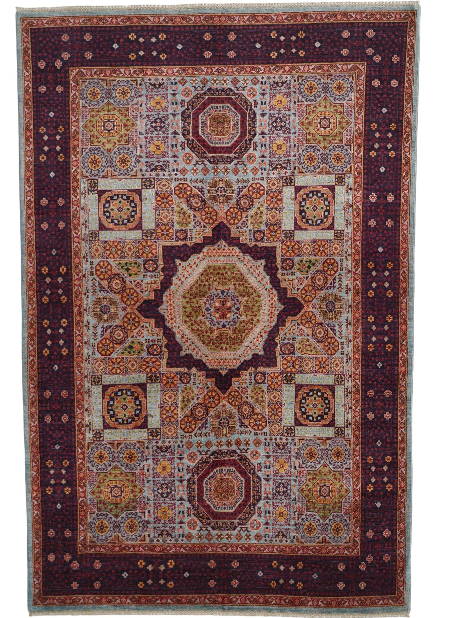 5' 11 x 9' 1 Hand Knotted Mamluk Ziegler Rug