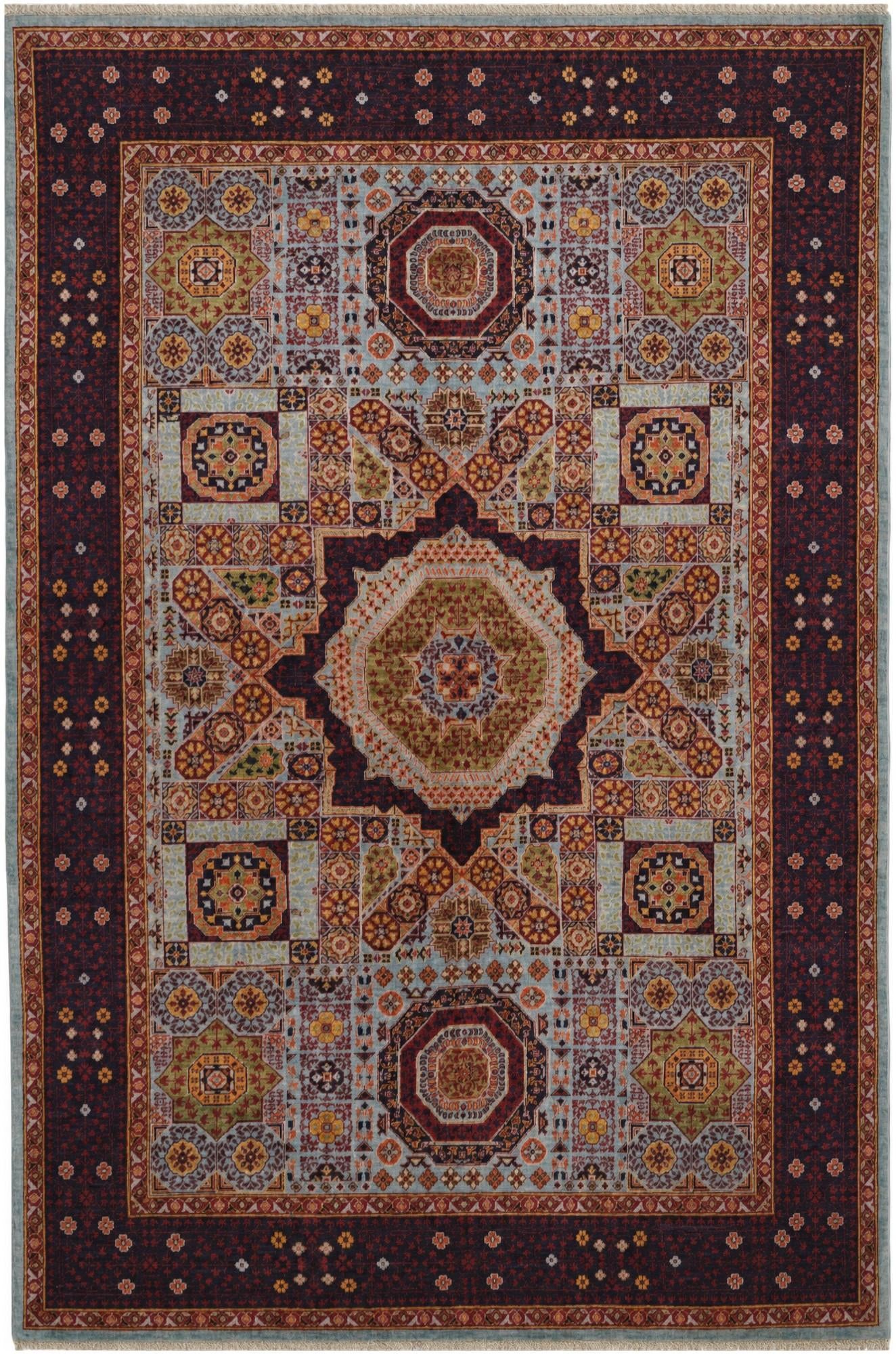 5' 11 x 9' 1 Hand Knotted Mamluk Ziegler Rug