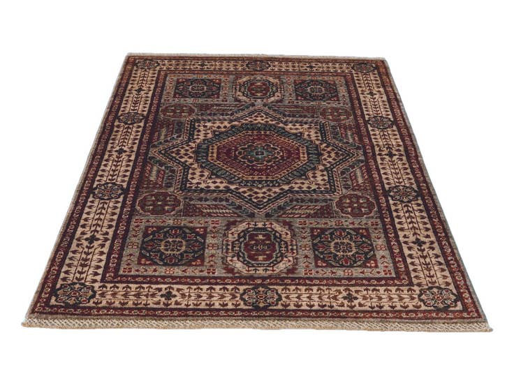 Detail image of 3' 4 x 4' 10 Hand Knotted Mamluk Ziegler Rug