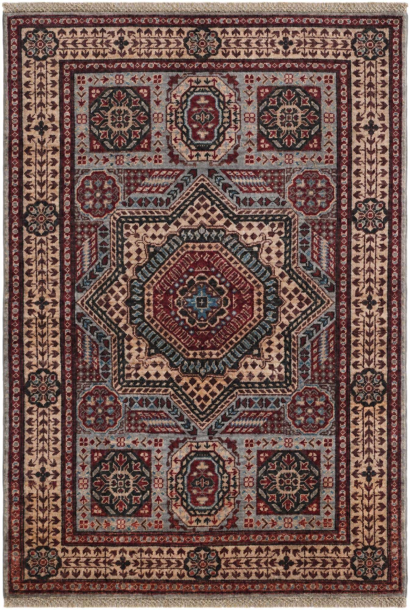 3' 4 x 4' 10 Hand Knotted Mamluk Ziegler Rug