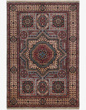 3' 4 x 4' 10 Hand Knotted Mamluk Ziegler Rug