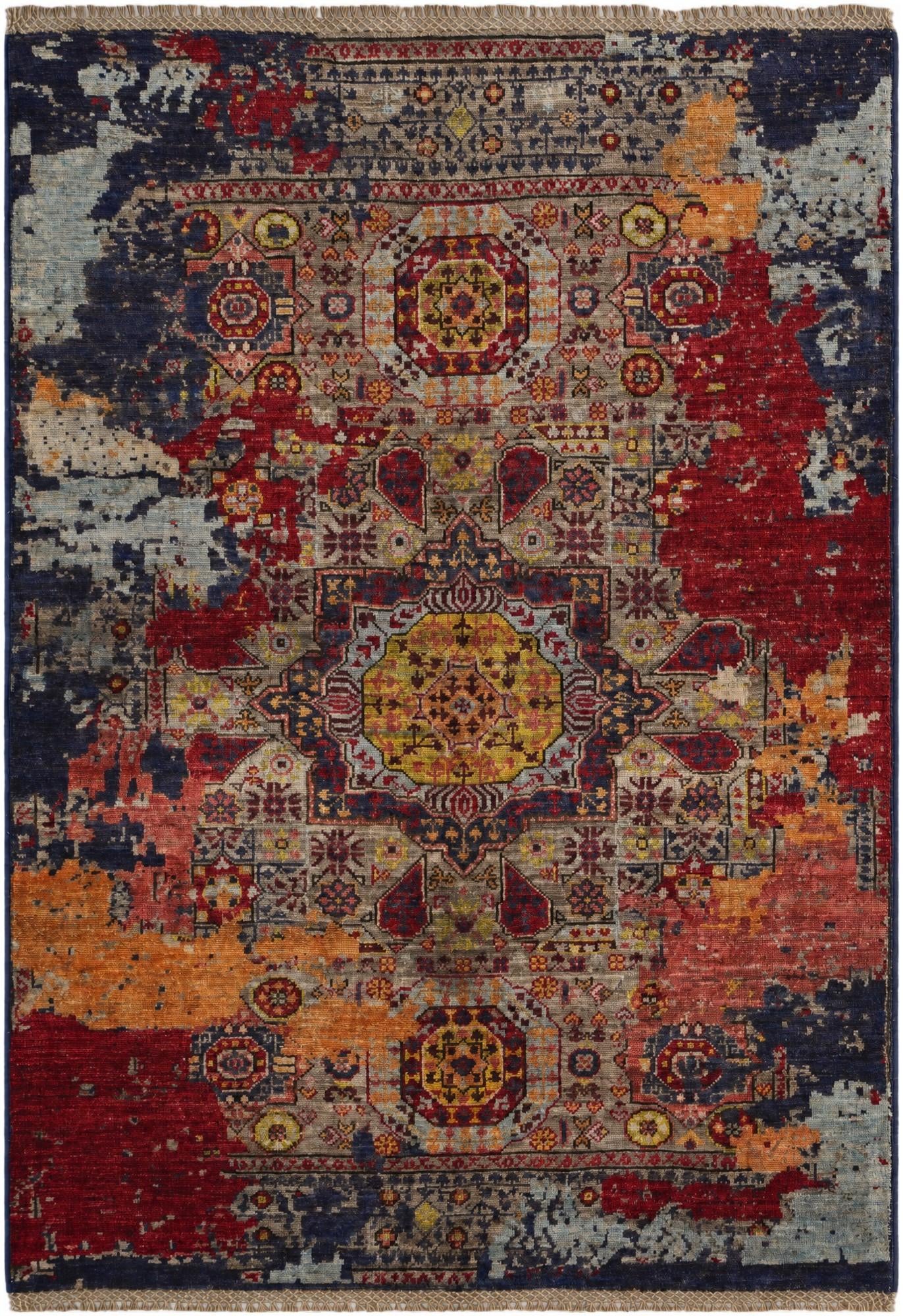 3' 5 x 4' 10 Hand Knotted Mamluk Ziegler Rug