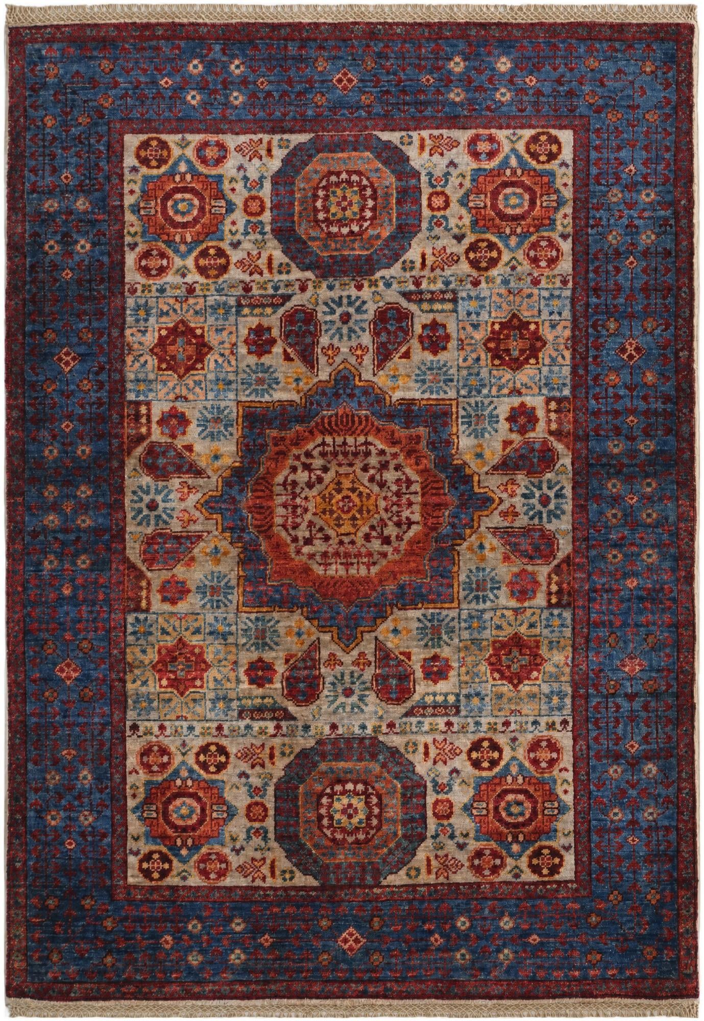 3' 7 x 4' 11 Hand Knotted Mamluk Ziegler Rug