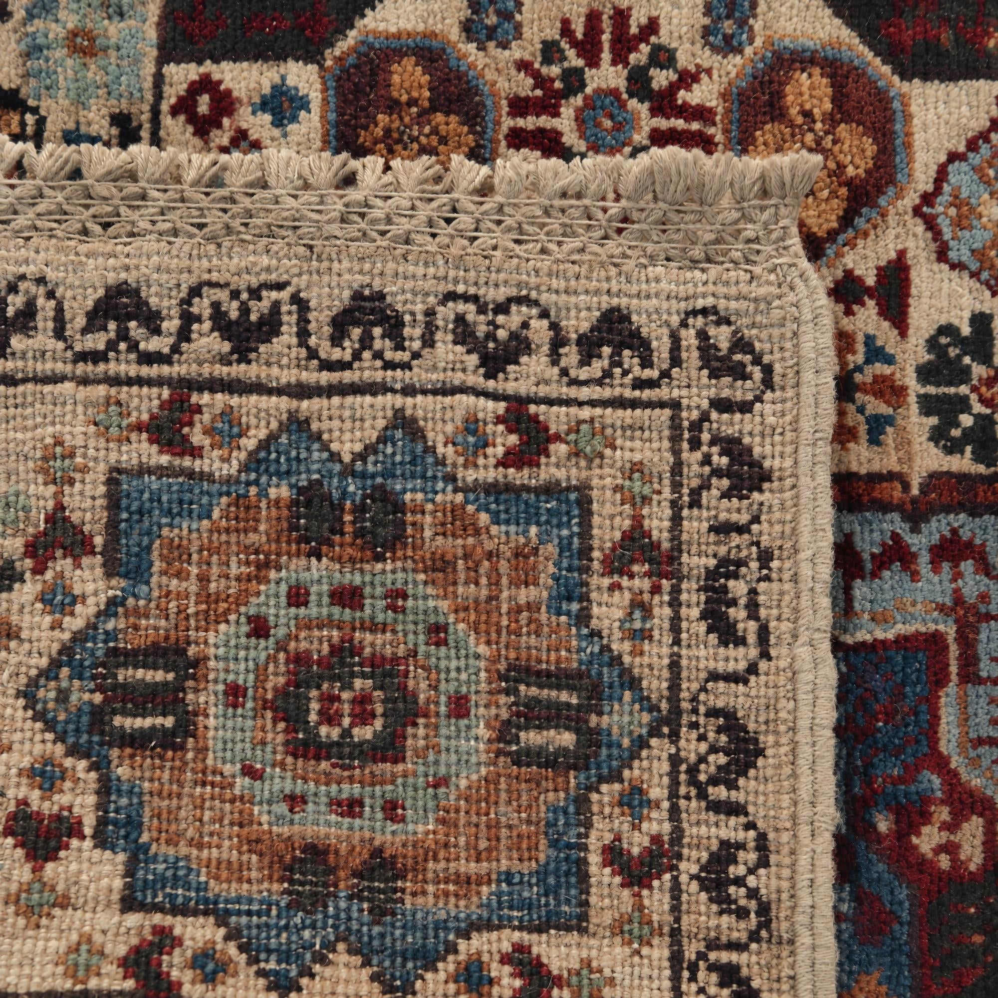 60cm x 95cm Hand Knotted Mamluk Ziegler Rug