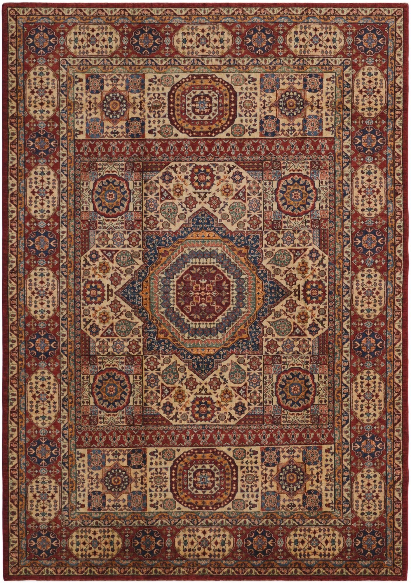 7' 1 x 10' Hand Knotted Mamluk Ziegler Rug