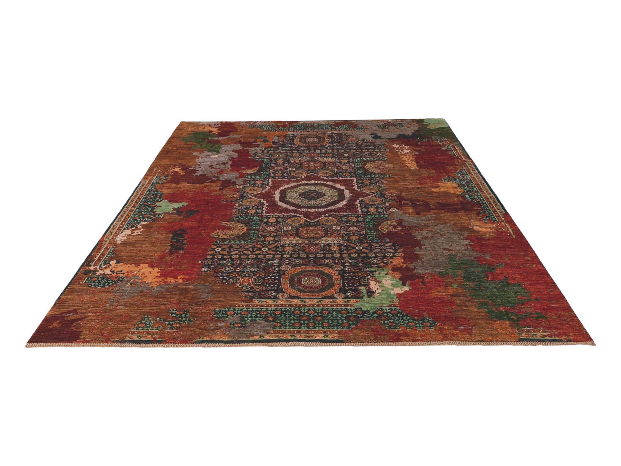 9' x 12' 6 Hand Knotted Mamluk Ziegler Rug