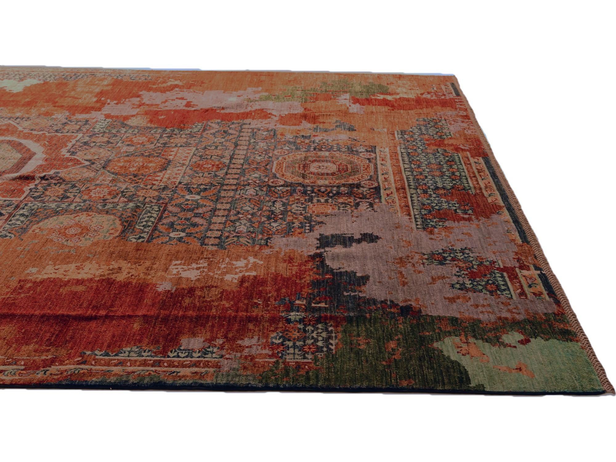 9' x 12' 6 Hand Knotted Mamluk Ziegler Rug
