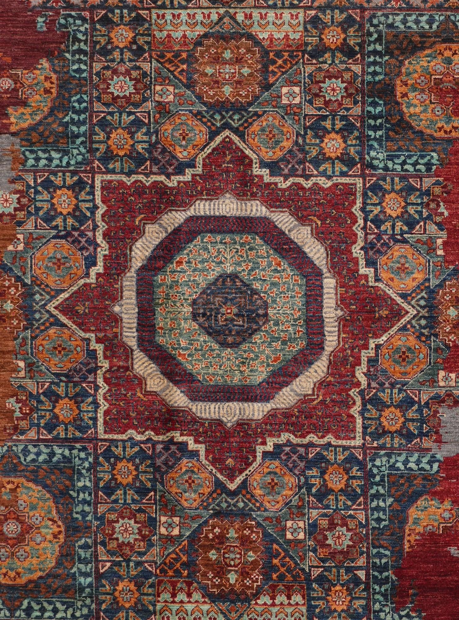 9' x 12' 6 Hand Knotted Mamluk Ziegler Rug