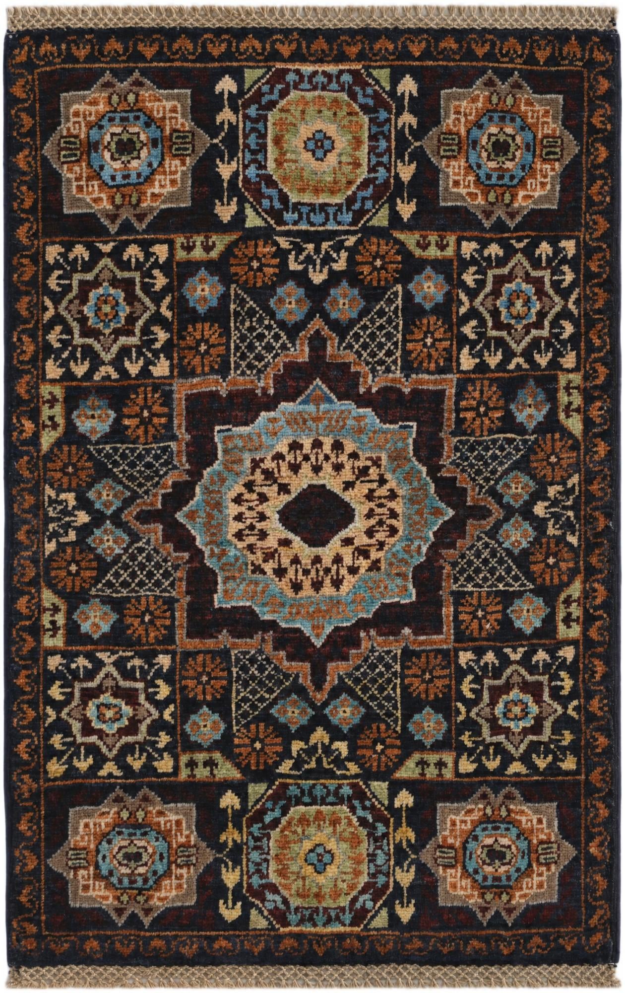 2' x 3' 2 Hand Knotted Mamluk Ziegler Rug