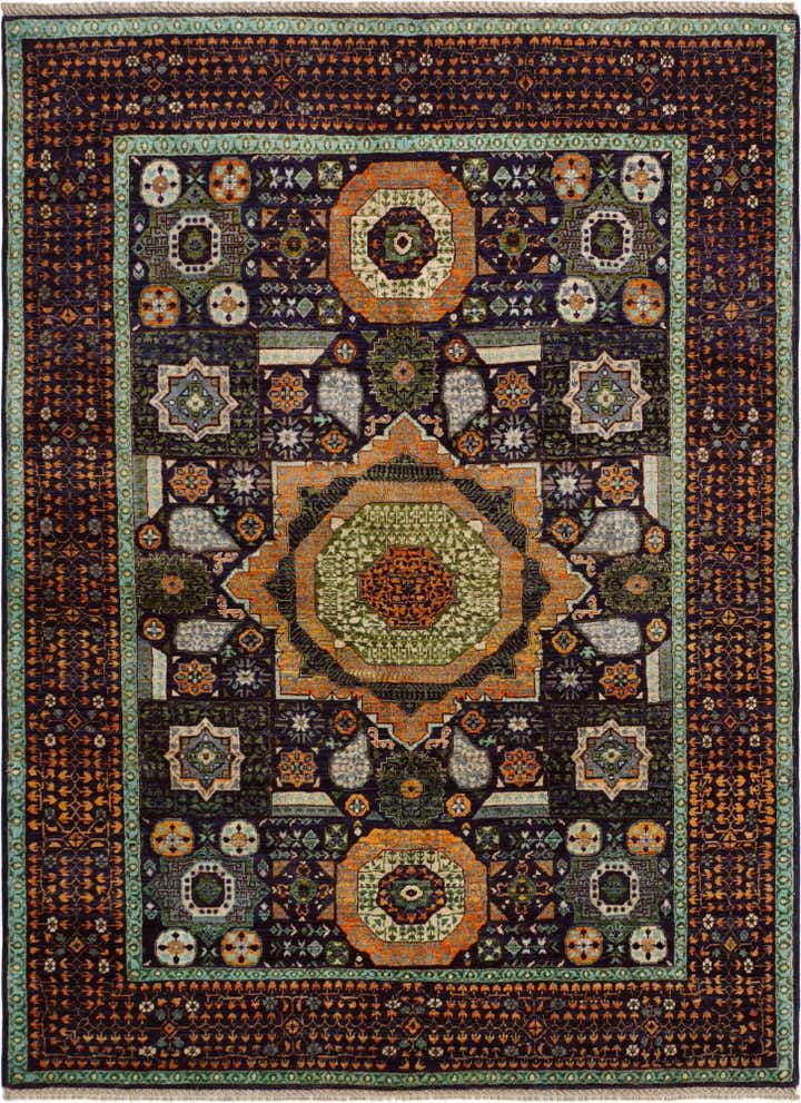 4' 11 x 6' 8 Hand Knotted Mamluk Ziegler Rug