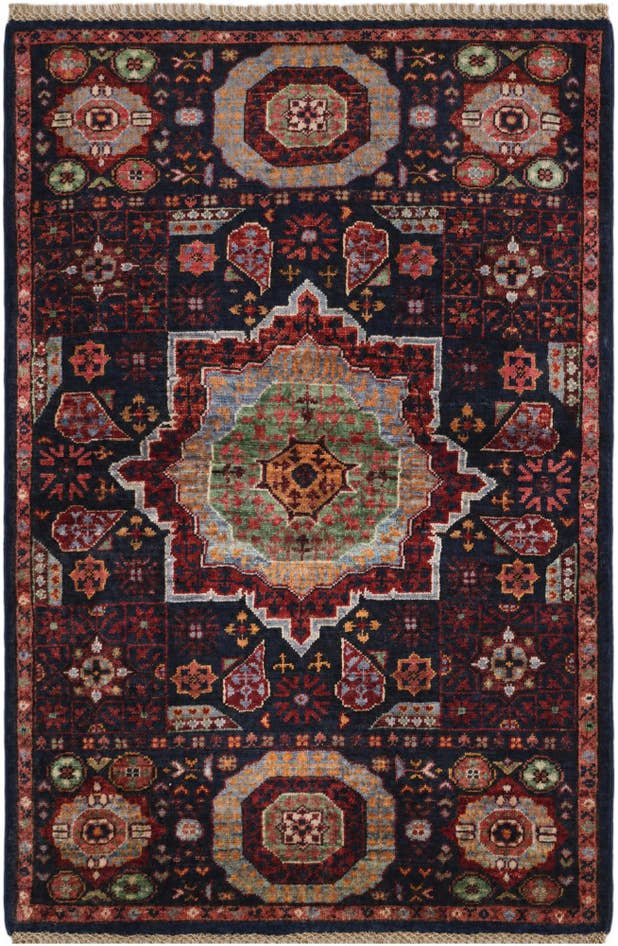 Detailansicht von 80cm x 115cm Handgeknüpft Mamluk Ziegler Teppich