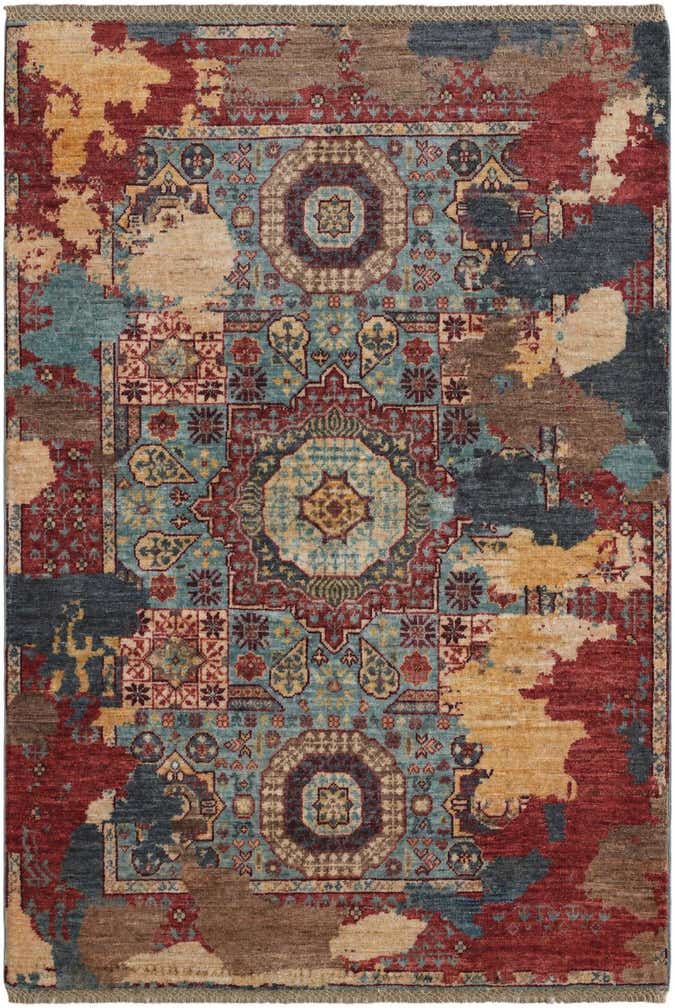 3' 5 x 5' Hand Knotted Mamluk Ziegler Rug