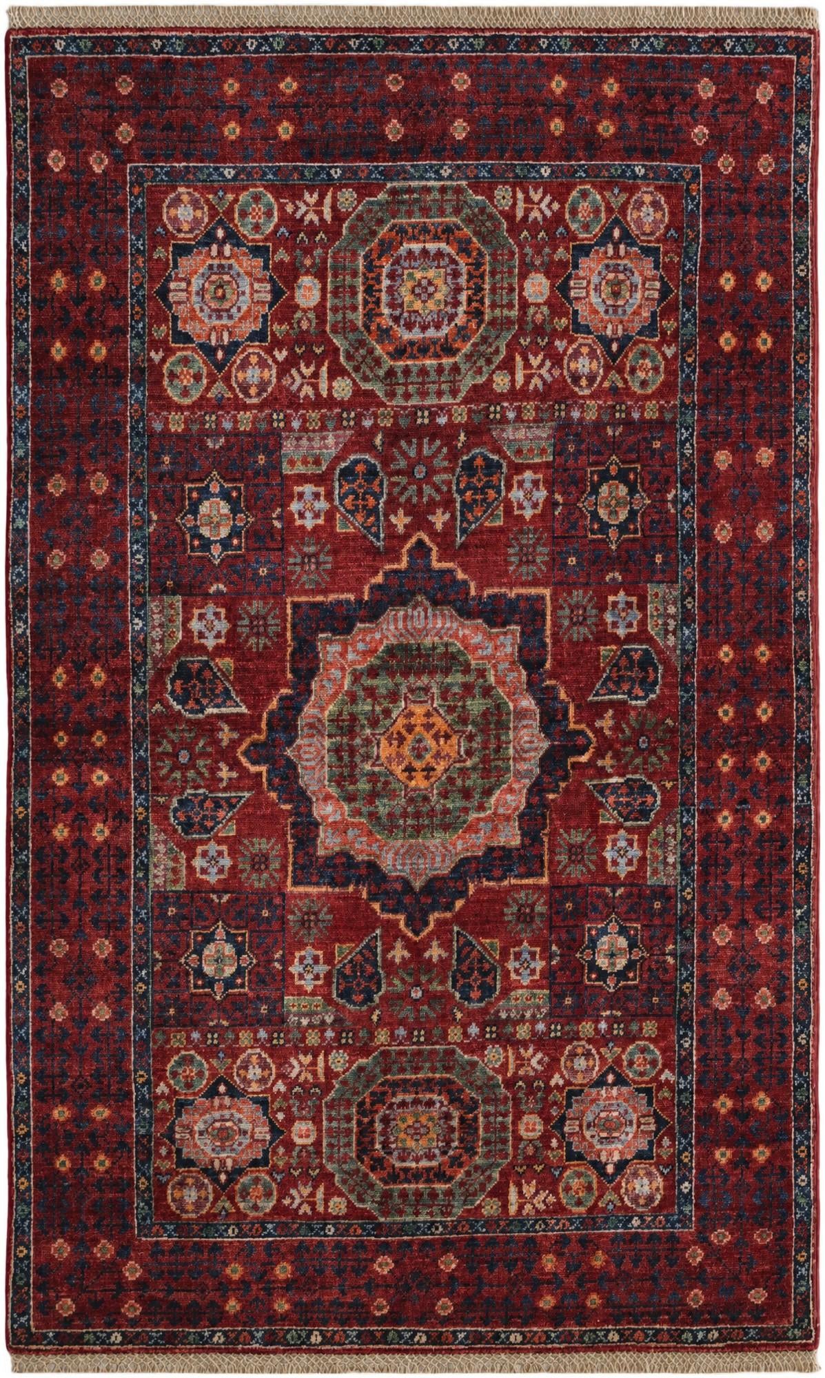 3' 2 x 5' 3 Hand Knotted Mamluk Ziegler Rug