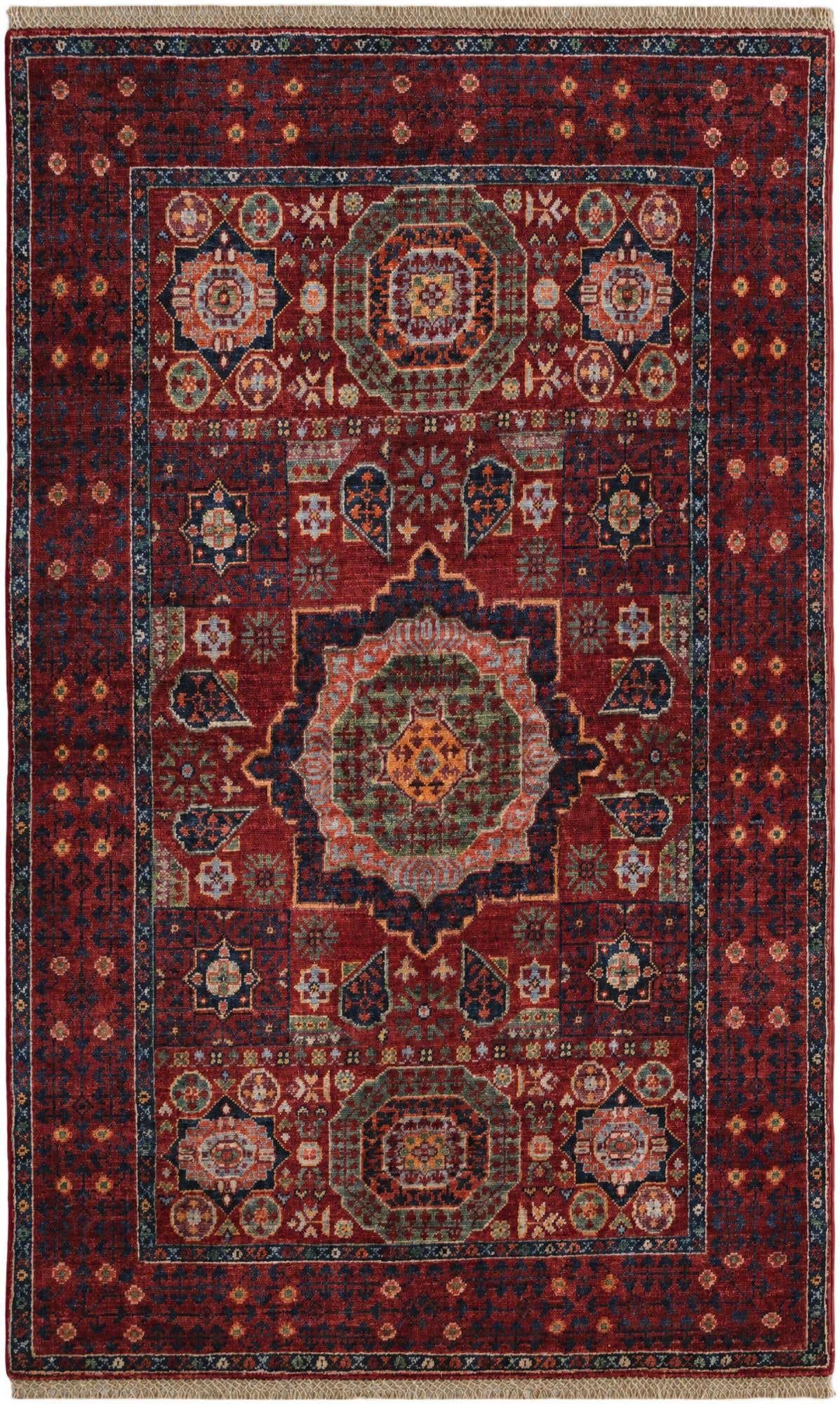3' 2 x 5' 3 Hand Knotted Mamluk Ziegler Rug